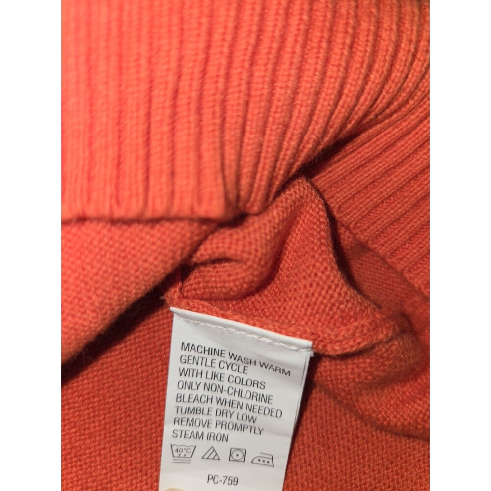 IZOD Women's Short Sleeve Argyle Knit Sweater Orange 100% Cotton Size XXL - Picture 6 of 8